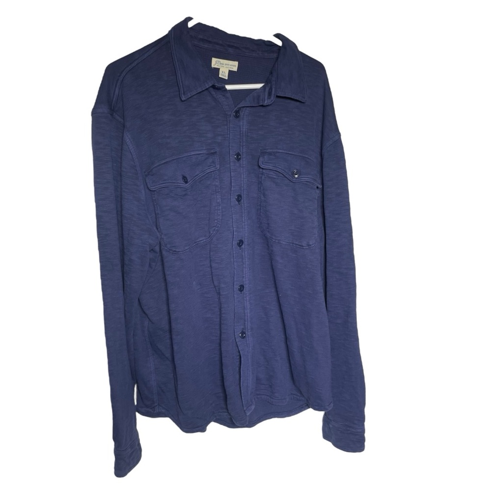 J. Crew Waffle Knit Lined Shirt Jacket Shacket Blue Men’s XL
